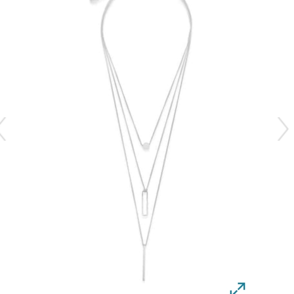 Triple layer Silver Necklace - Picture 5 of 6